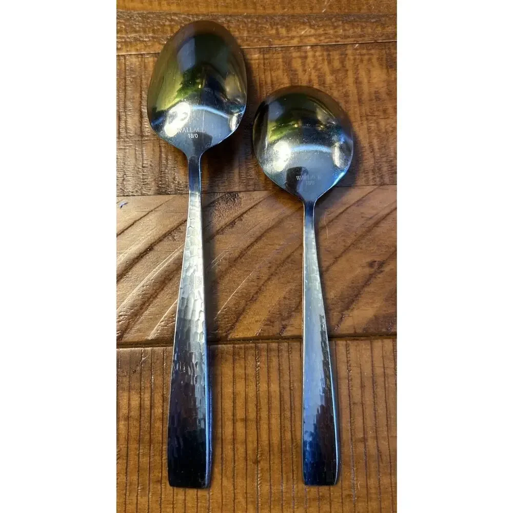 Wallace Continental Hammered Handle‎ Dinner & Soup Spoon 18/10 Stainless Steel